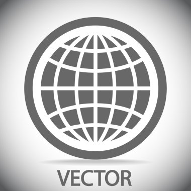 Küre simgesi. Düz tasarım stili