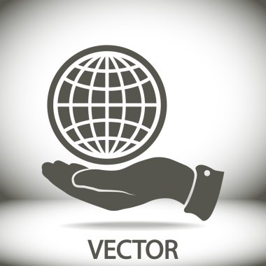 Küre simgesi. Düz tasarım stili