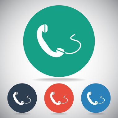 telefon, düz simgesi