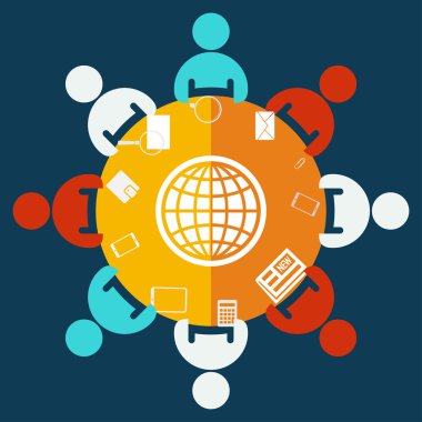 Küre simgesi. Düz tasarım stili