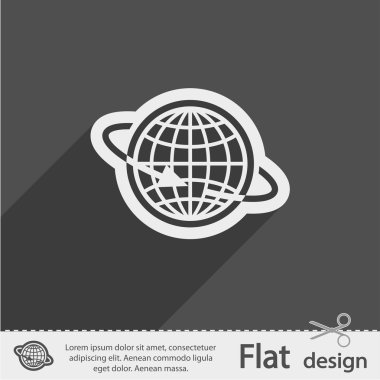 Küre simgesi düz tasarım