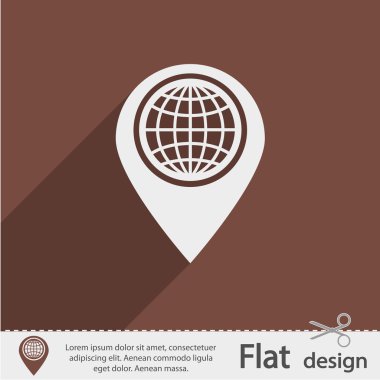 harita işaretçisi düz simgesi