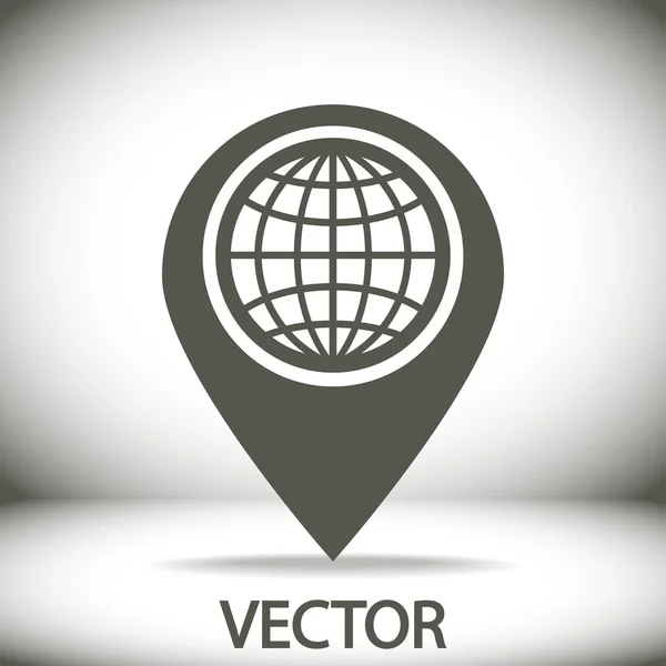 Ikona ukazatele mapy plochá — Stockový vektor