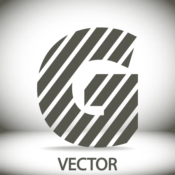 Zebra alphabet letter G — Stock Vector
