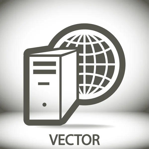 Icono del servidor informático — Vector de stock