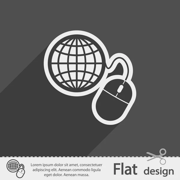 Gestion globale, icône souris d'ordinateur — Image vectorielle
