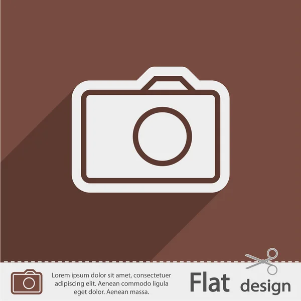 Плоская икона камеры — стоковый вектор