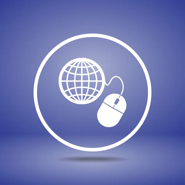 Gerenciamento global, ícone do mouse de computador — Vetor de Stock