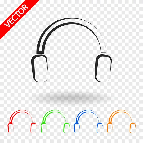 Headphones icon set — Stock Vector