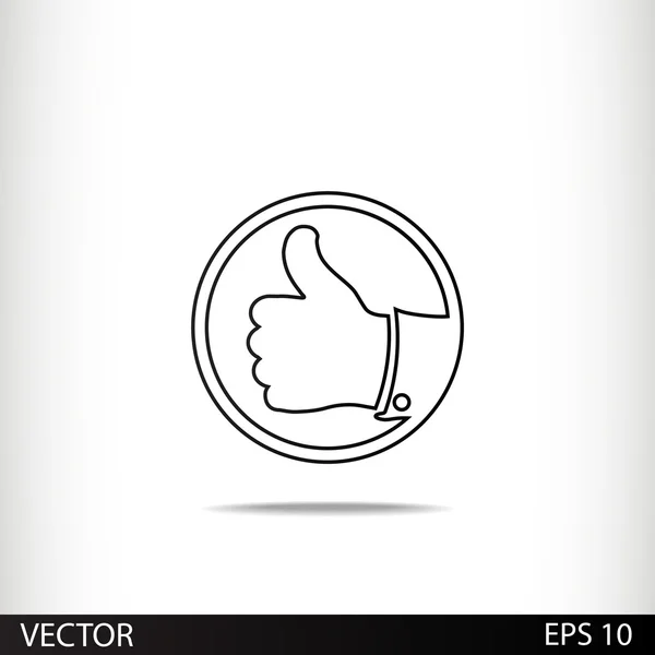 Pulgar hacia arriba icono — Vector de stock