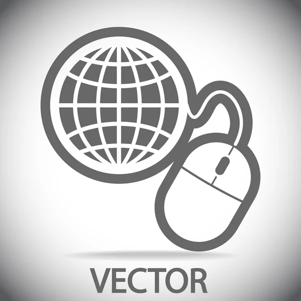 Gestione globale, icona del mouse del computer — Vettoriale Stock