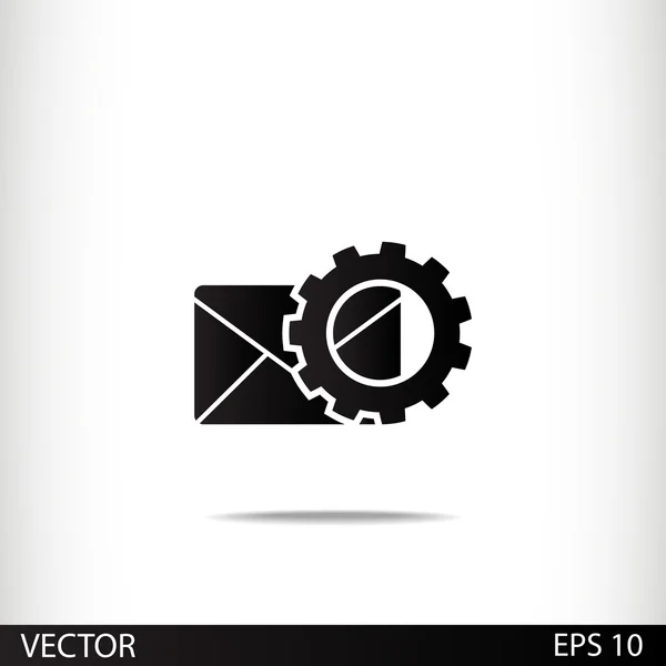 Paramètres de réglage et icône Enveloppe Mail — Image vectorielle