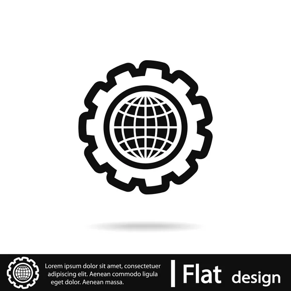 Impostazione parametri, globo Icona — Vettoriale Stock