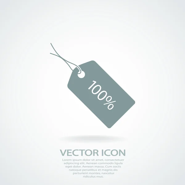 100% tag icon — стоковый вектор