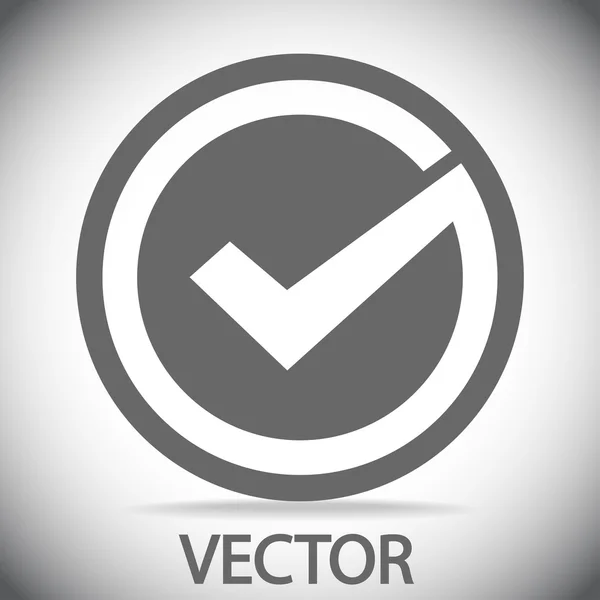 Confirmar ícone. Estilo de design plano — Vetor de Stock