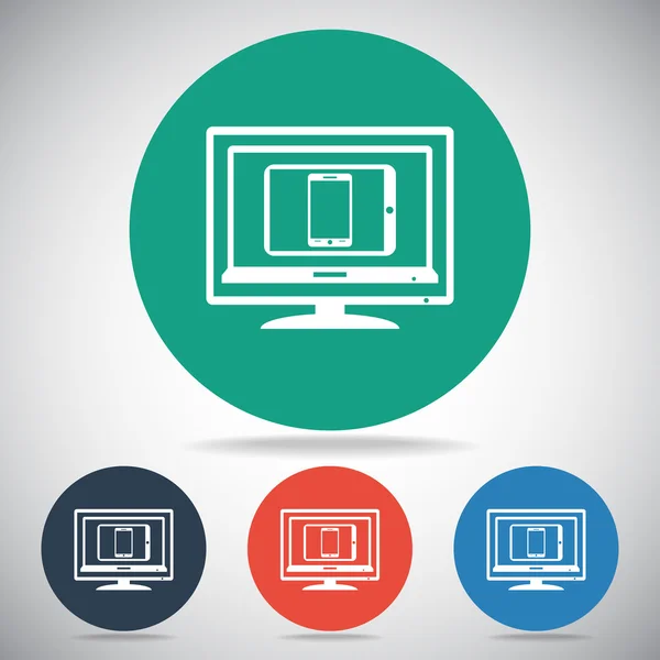 Conjunto de dispositivos eletrônicos ícone — Vetor de Stock