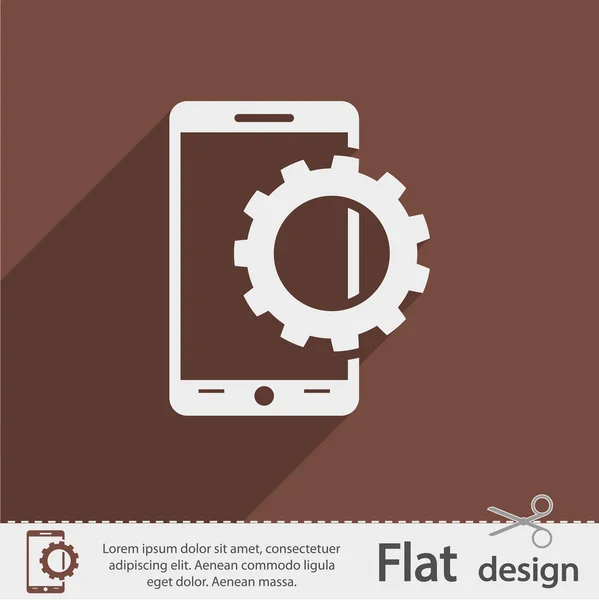 Configuración de parámetros, icono del smartphone móvil — Archivo Imágenes Vectoriales