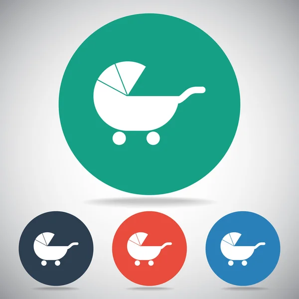 Carruagem de bebê ícone silhueta — Vetor de Stock