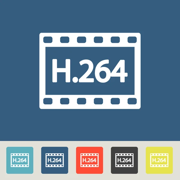 H.264 icono de vídeo — Vector de stock