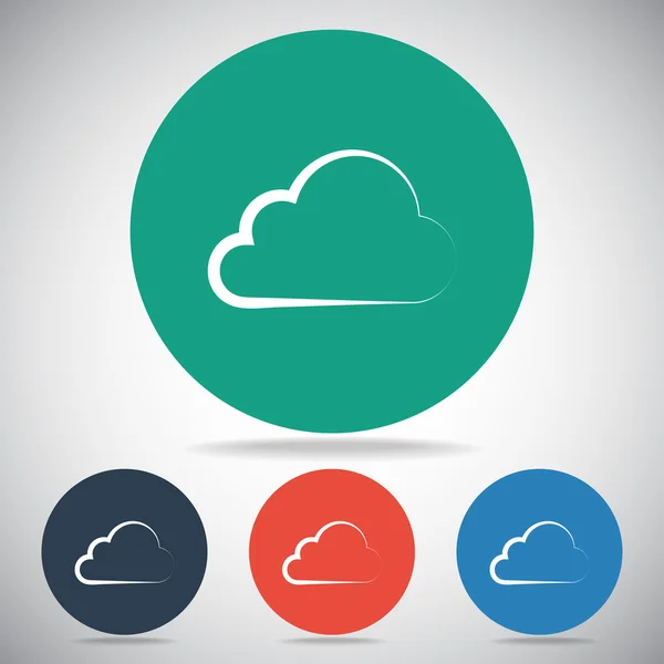 Icône Cloud Style design plat — Image vectorielle