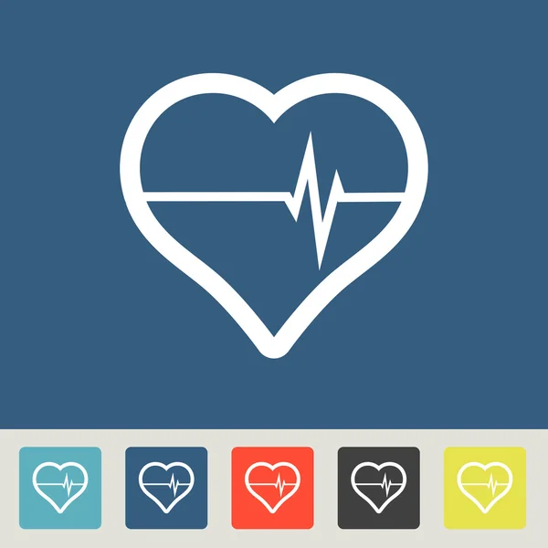 Heartbeat icons set — Stock Vector