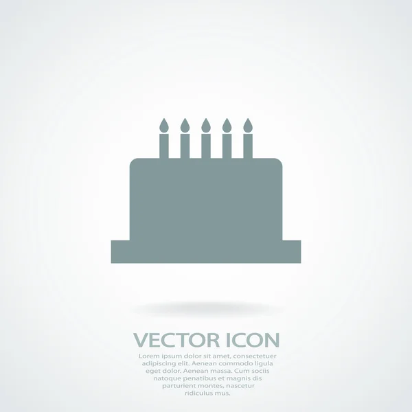 Verjaardag cake pictogram — Stockvector