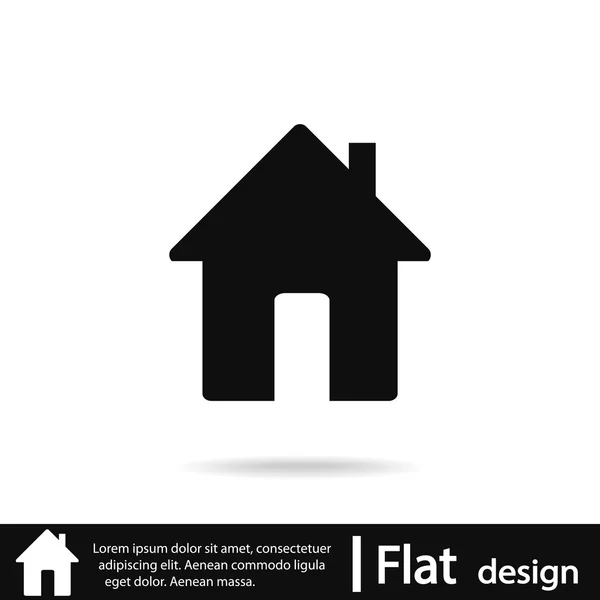 Platt hus ikon. — Stock vektor