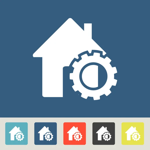 Definindo parâmetros, ícone da casa —  Vetores de Stock