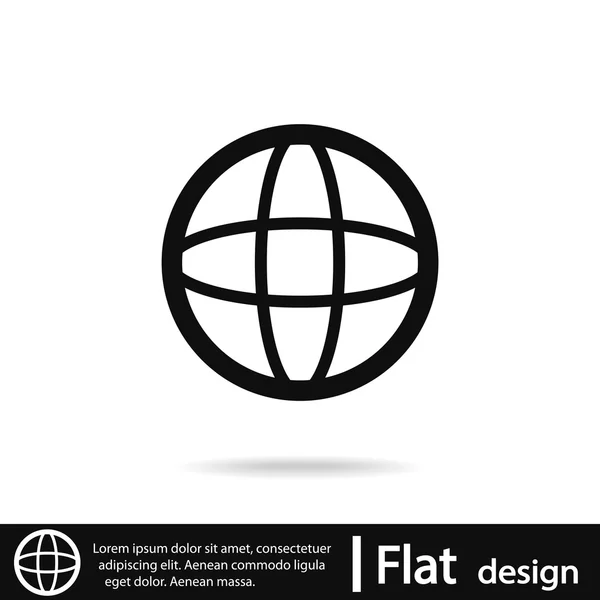 Icône du globe. Style design plat — Image vectorielle