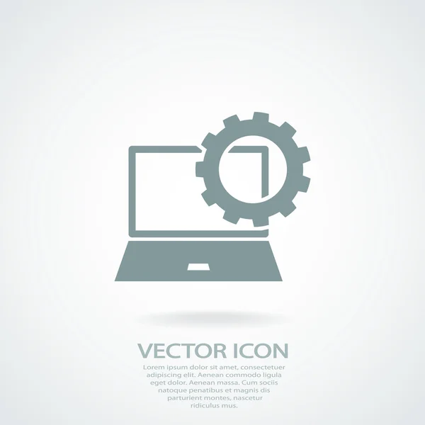 Impostazione parametri, icona del computer portatile — Vettoriale Stock