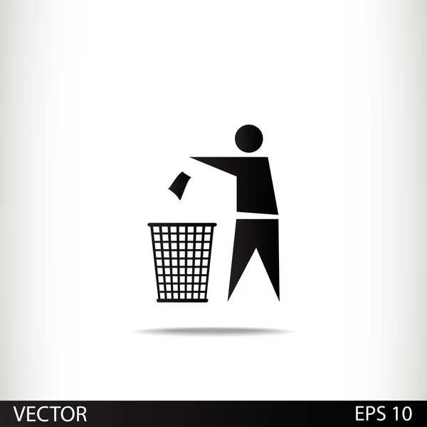 Icono de papelera — Vector de stock