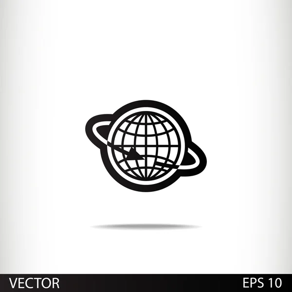 Globe Icon Design plat — Image vectorielle