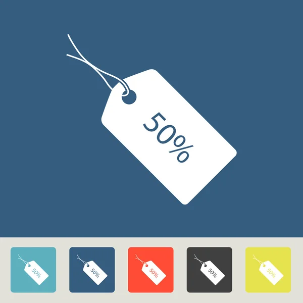 50 por ciento icono de etiqueta — Vector de stock