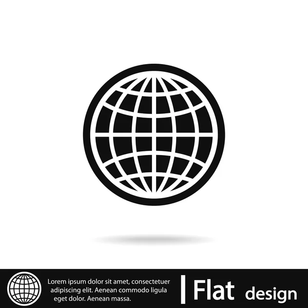 Icône du globe. Style design plat — Image vectorielle