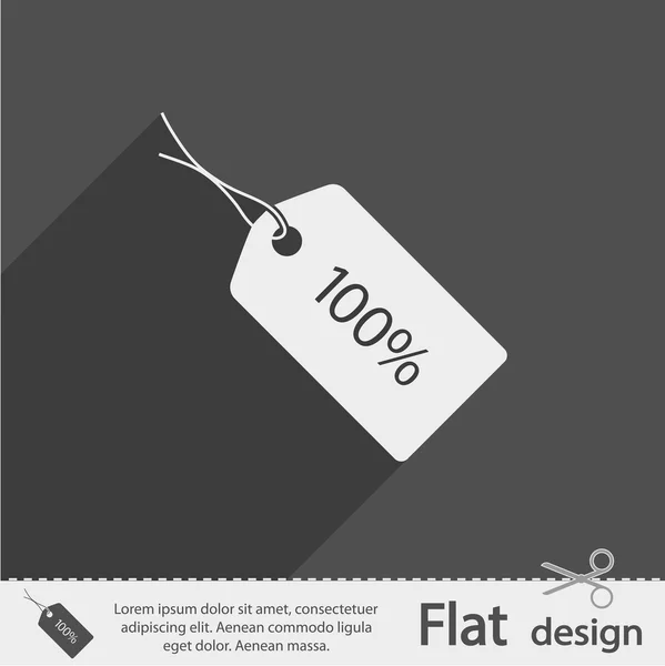 100 percent tag icon — Stock Vector