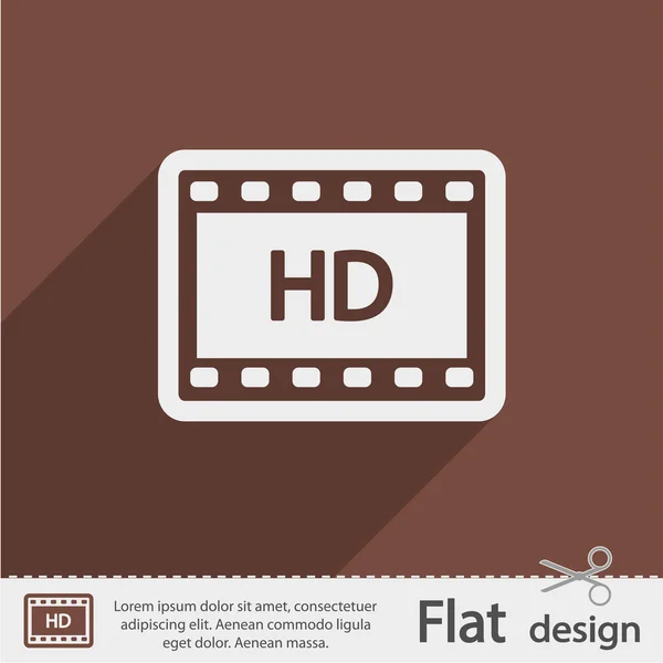 Icône de la vidéo HD — Image vectorielle