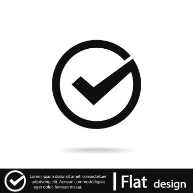 simge onaylayın. düz tasarım stil