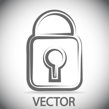 Kilit simgesi. Düz tasarım stili