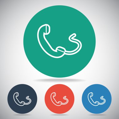 telefon, düz simgesi