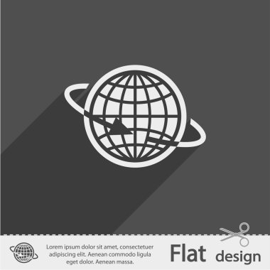 Küre simgesi düz tasarım