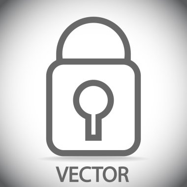 Kilit simgesi. Düz tasarım stili