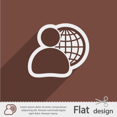 küresel iş, iş adamı simgesi