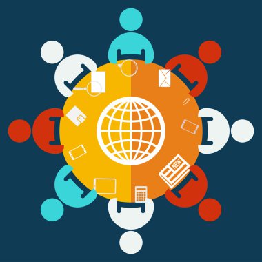 Küre simgesi. Düz tasarım stili