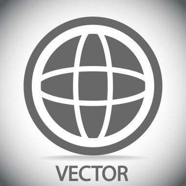 Küre simgesi. Düz tasarım stili