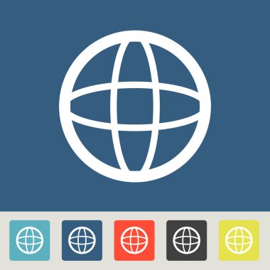 Küre simgesi. Düz tasarım stili