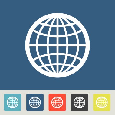 Küre simgesi. Düz tasarım stili