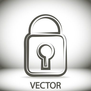 Kilit simgesi. Düz tasarım stili