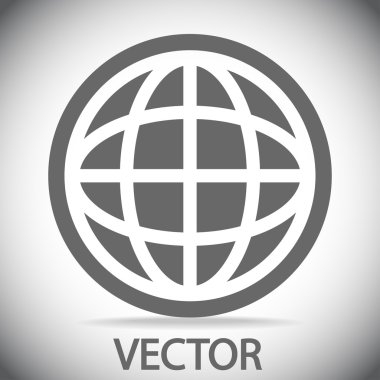 Küre simgesi. Düz tasarım stili