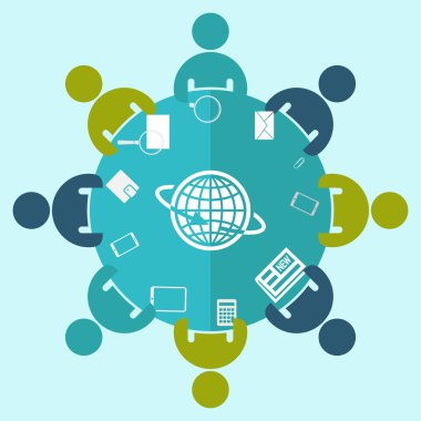 Küre simgesi düz tasarım