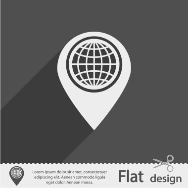 harita işaretçisi düz simgesi